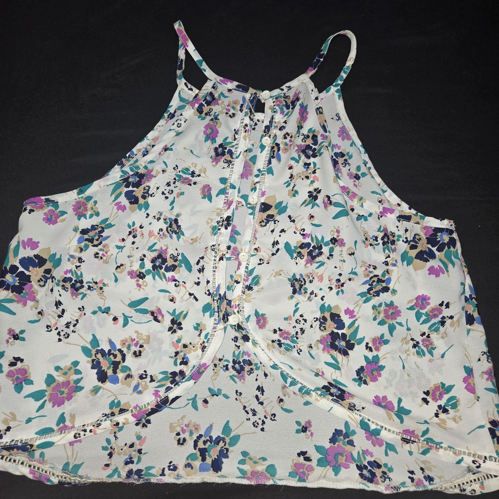 Timing Pink and Green Asymmetrical Camisole